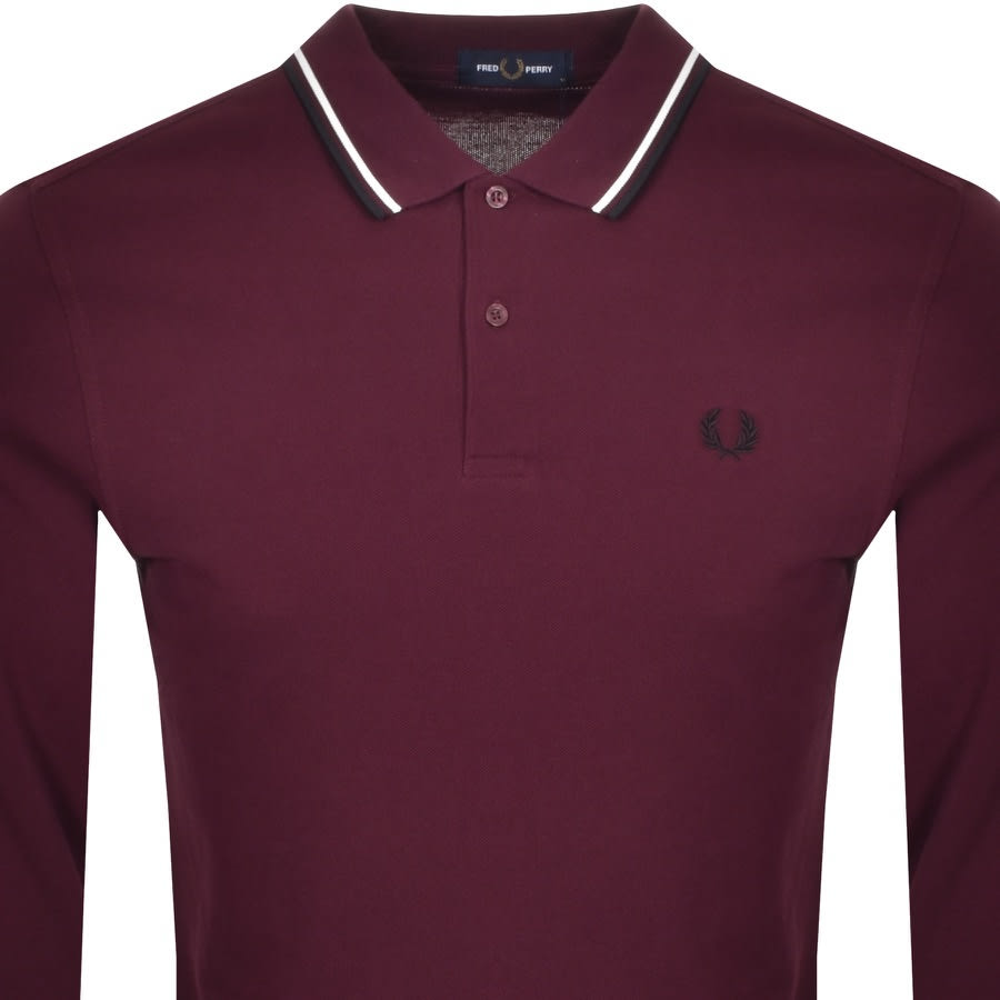 Alternative Image for ProductFred Perry Twin Tipped Long Sleeve Polo Burgundy2